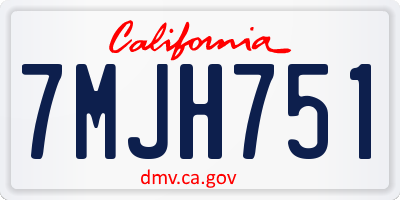 CA license plate 7MJH751
