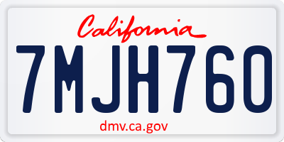 CA license plate 7MJH760