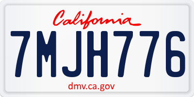 CA license plate 7MJH776