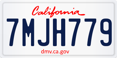 CA license plate 7MJH779