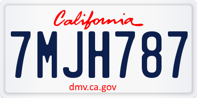 CA license plate 7MJH787