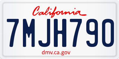 CA license plate 7MJH790