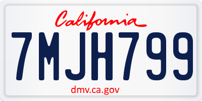 CA license plate 7MJH799