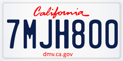 CA license plate 7MJH800