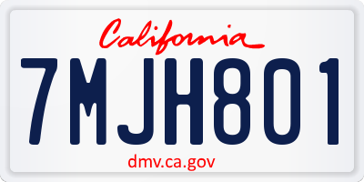 CA license plate 7MJH801