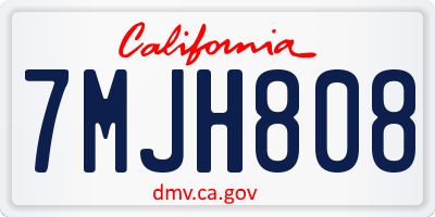 CA license plate 7MJH808