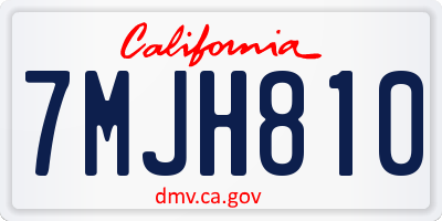 CA license plate 7MJH810