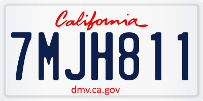 CA license plate 7MJH811