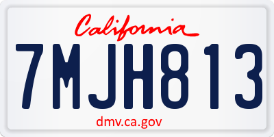 CA license plate 7MJH813