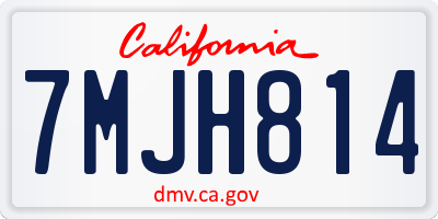 CA license plate 7MJH814