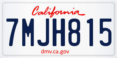 CA license plate 7MJH815