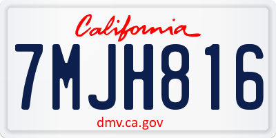 CA license plate 7MJH816