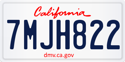 CA license plate 7MJH822
