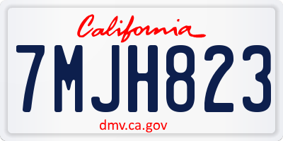 CA license plate 7MJH823