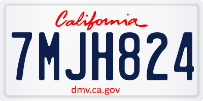 CA license plate 7MJH824