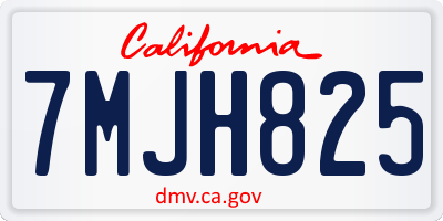 CA license plate 7MJH825