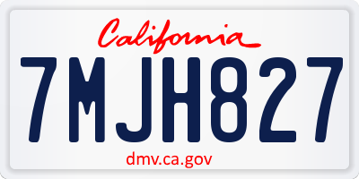 CA license plate 7MJH827