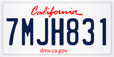 CA license plate 7MJH831