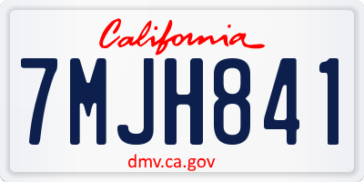 CA license plate 7MJH841