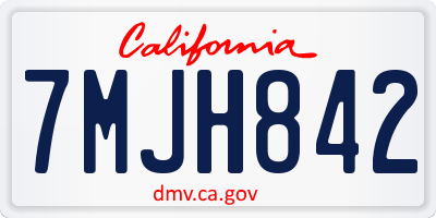 CA license plate 7MJH842