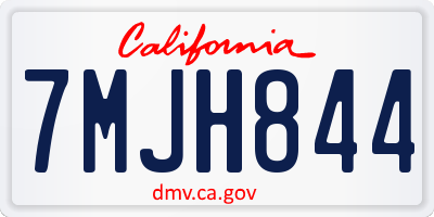 CA license plate 7MJH844