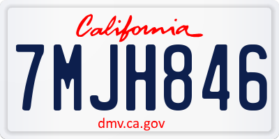 CA license plate 7MJH846