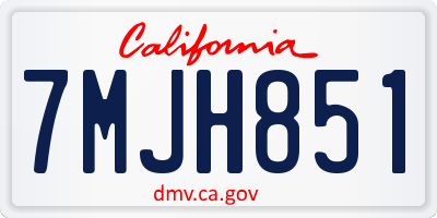 CA license plate 7MJH851