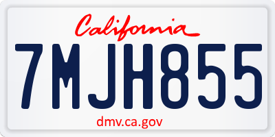 CA license plate 7MJH855