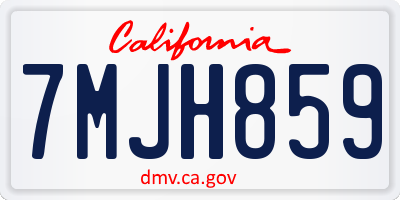 CA license plate 7MJH859