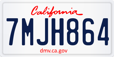 CA license plate 7MJH864