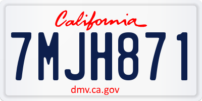 CA license plate 7MJH871