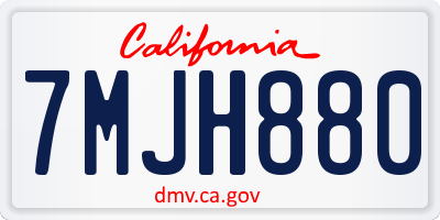 CA license plate 7MJH880