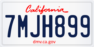 CA license plate 7MJH899