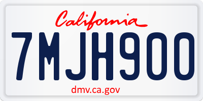 CA license plate 7MJH900