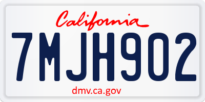 CA license plate 7MJH902