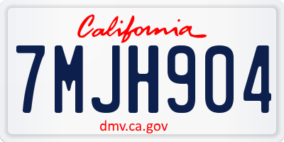 CA license plate 7MJH904