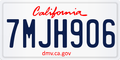 CA license plate 7MJH906
