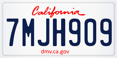 CA license plate 7MJH909