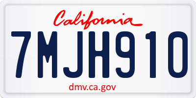 CA license plate 7MJH910