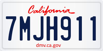 CA license plate 7MJH911