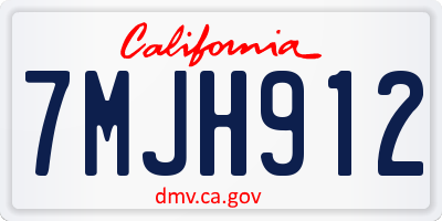 CA license plate 7MJH912