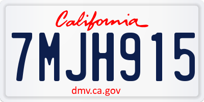 CA license plate 7MJH915