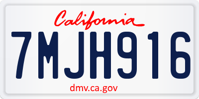 CA license plate 7MJH916