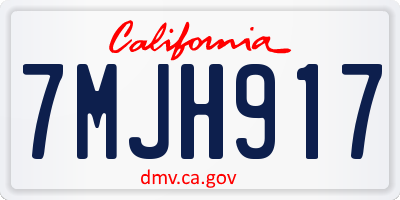 CA license plate 7MJH917