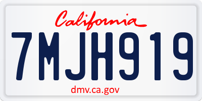 CA license plate 7MJH919