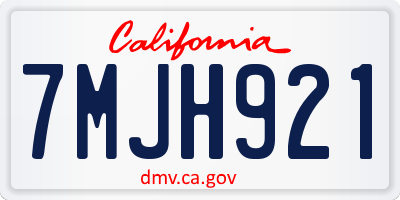 CA license plate 7MJH921