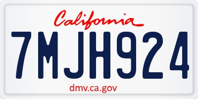 CA license plate 7MJH924
