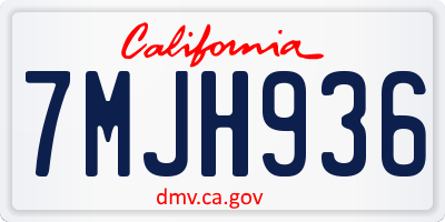 CA license plate 7MJH936