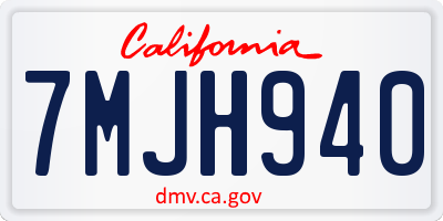 CA license plate 7MJH940