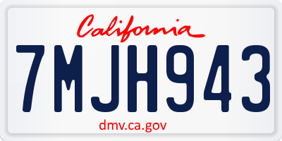 CA license plate 7MJH943